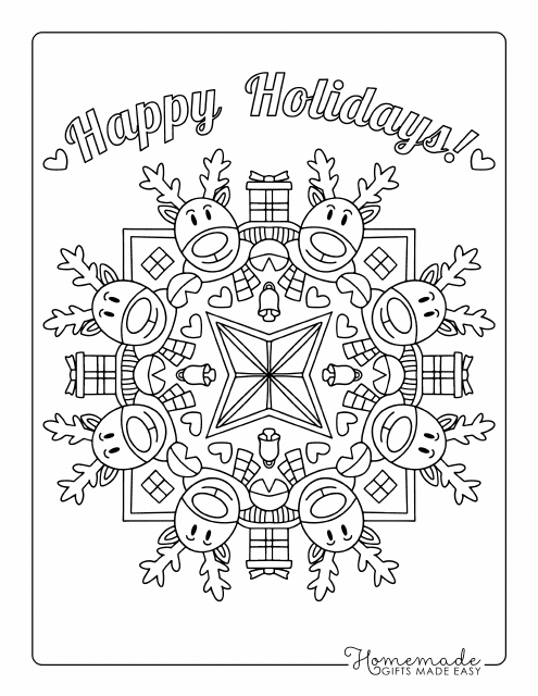 Christmas Holidays Coloring Page - Printable Coloring Sheet