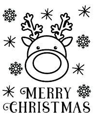 Document preview: Christmas Reindeer Face Coloring Page