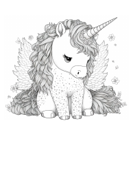Document preview: Little Winged Unicorn Coloring Page