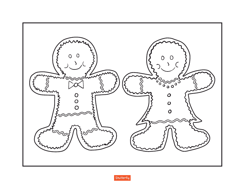 Gingerbread Couple Coloring Page