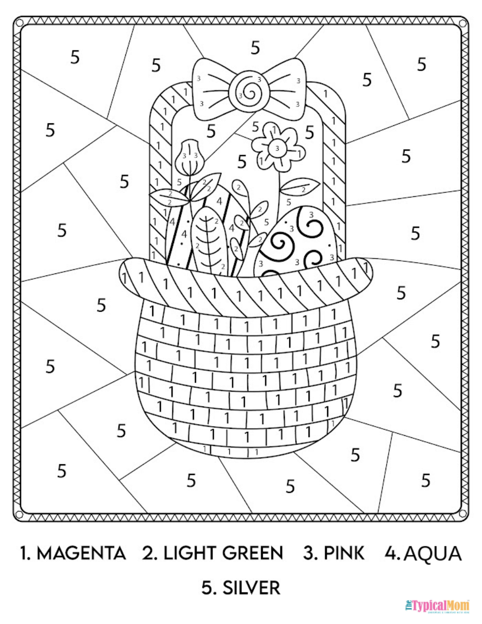 Flower Basket Coloring Page Preview