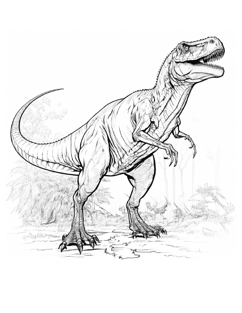 T-Rex coloring page - Printable dinosaur coloring sheet for kids!