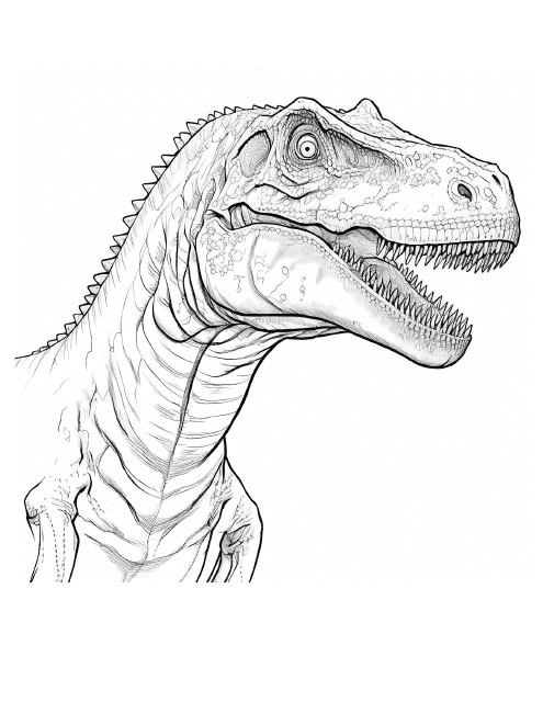 T-Rex Head Coloring Page Preview
