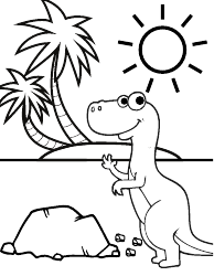 Document preview: Dinosaur Vacation Coloring Page