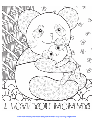 Document preview: Mother's Day Coloring Page - Panda