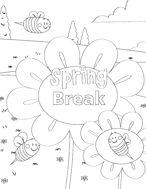 Spring Break Coloring Page