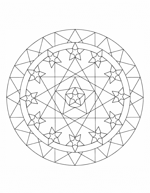 Star Mandala Coloring Page - Printable Coloring Sheet
