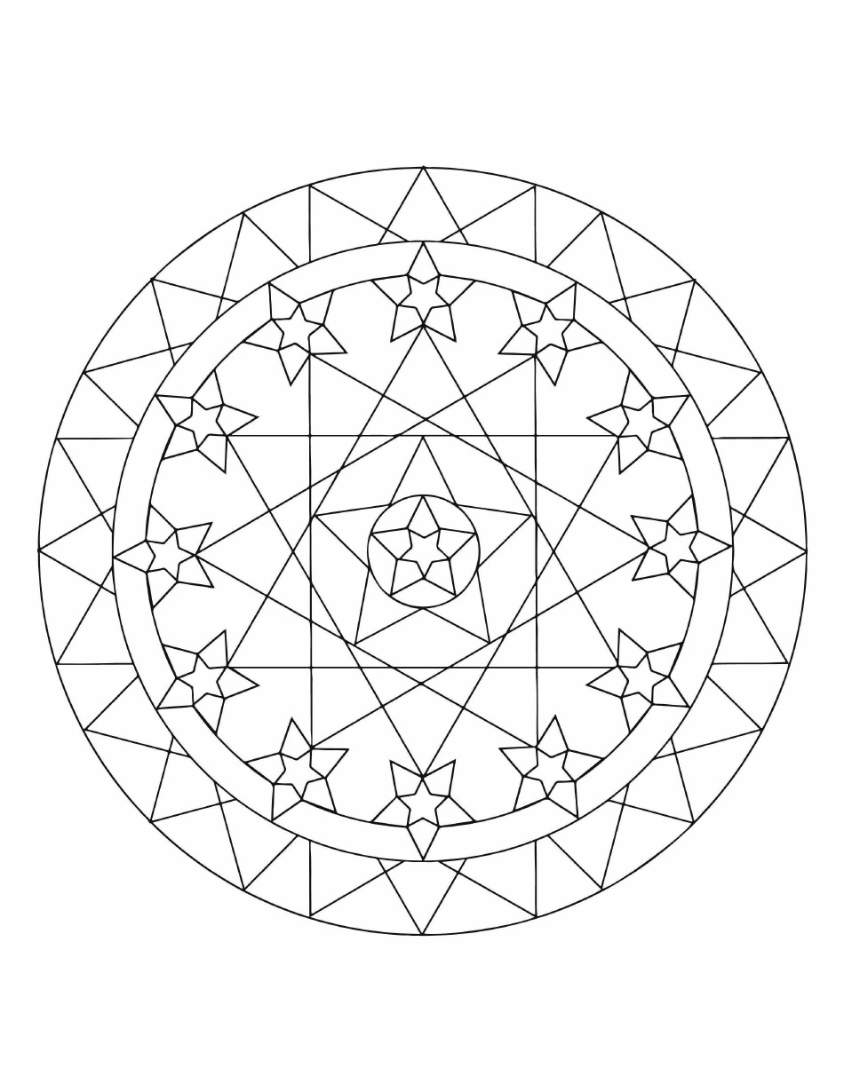 Star Mandala Coloring Page Download Printable PDF | Templateroller