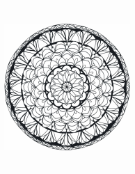 Document preview: Flower Wheel Mandala Coloring Page