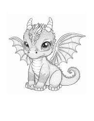Document preview: Little Dragon Coloring Page