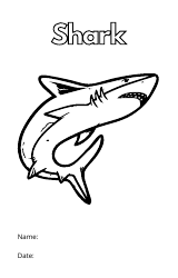 Document preview: Shark Coloring Card