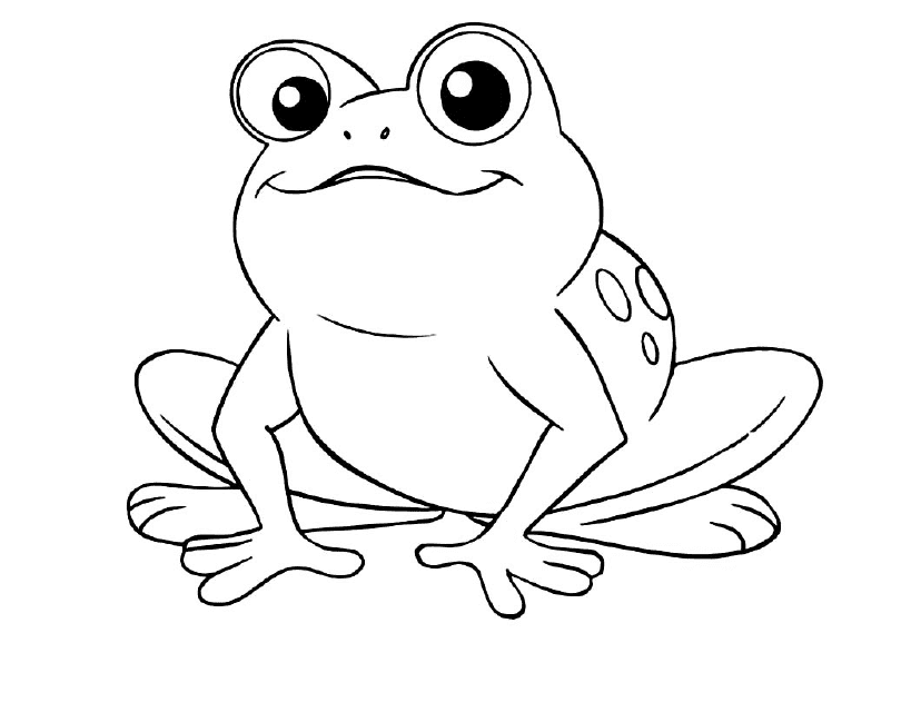 Happy Frog Coloring Page