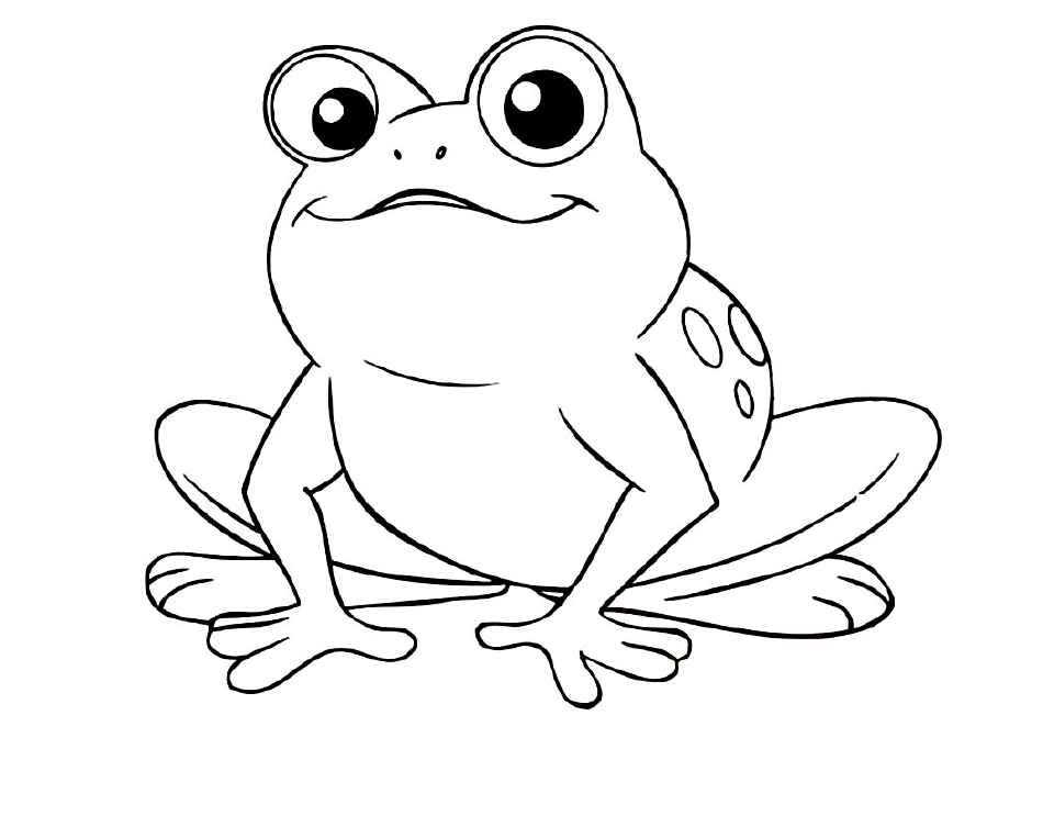 Happy Frog Coloring Page - TemplateRoller