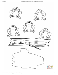 Document preview: Five Little Frogs Coloring Page