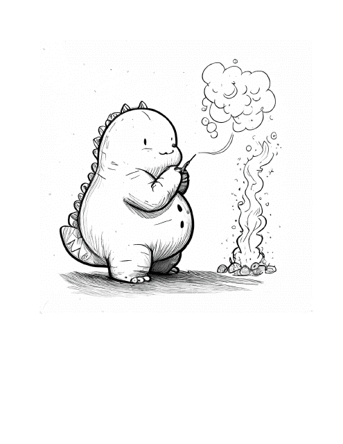 Chubby Little Dragon Coloring Page