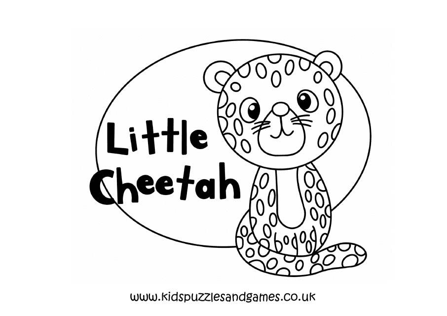Little Cheetah Coloring Page