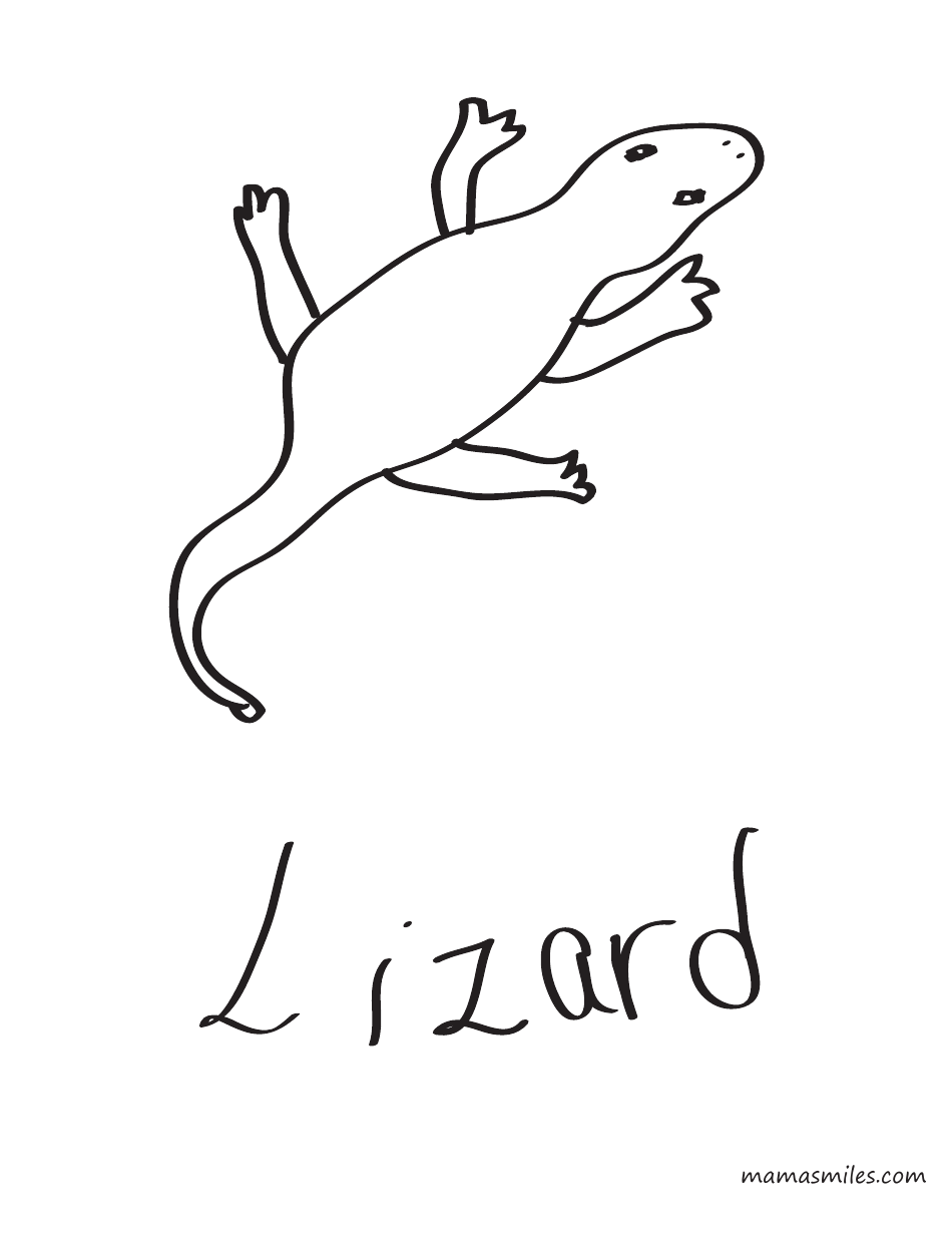 Doodle Lizard Coloring Page illustration - printable coloring page