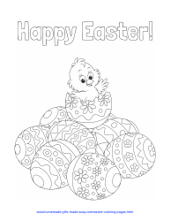 Document preview: Easter Chick Coloring Page