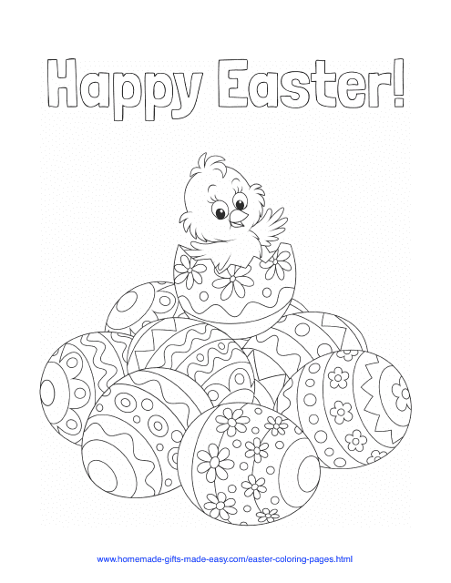 Easter Chick Coloring Page – Free Printable image of a cute chick coloring page for Easter