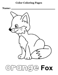 Document preview: Color Coloring Page - Orange Fox