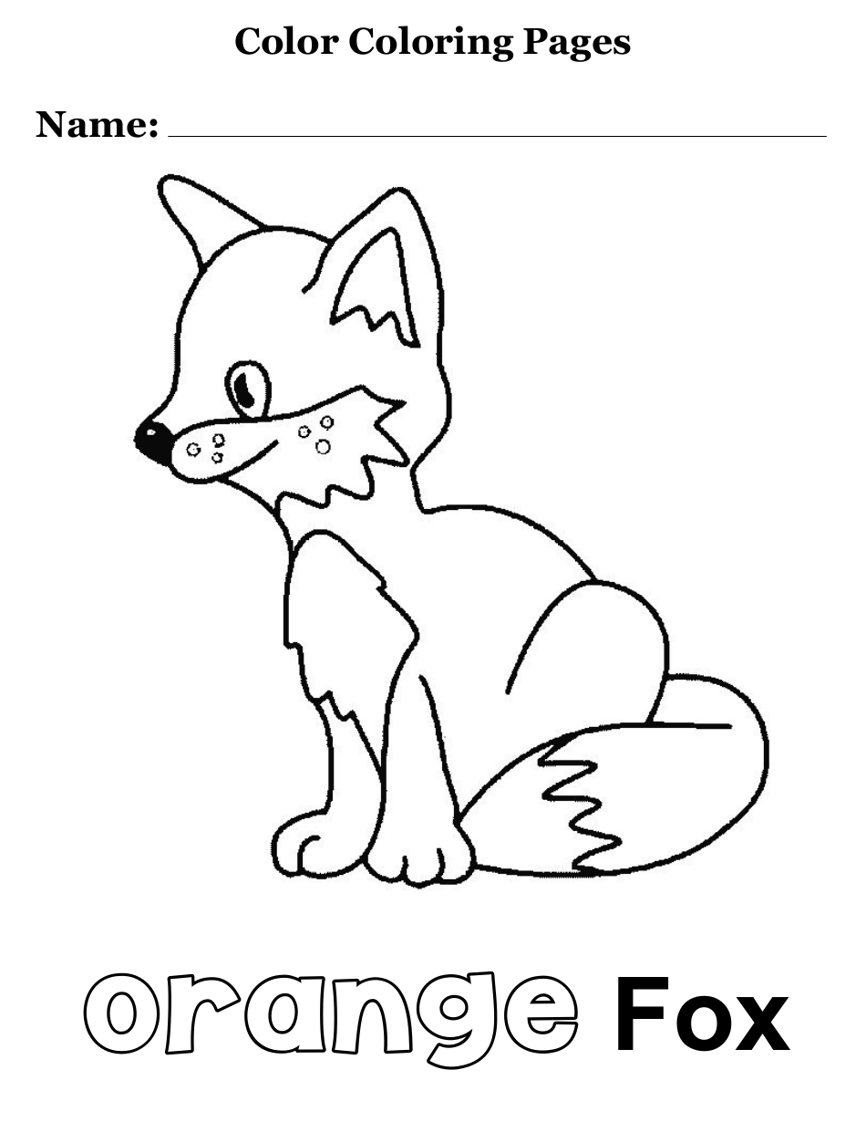 Color Coloring Page - Orange Fox
