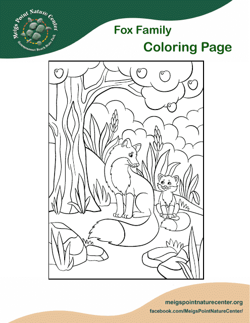 Fox Family Coloring Page