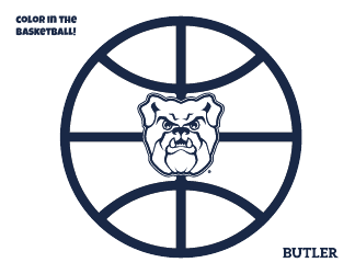 Document preview: Basketball Coloring Page - Butler
