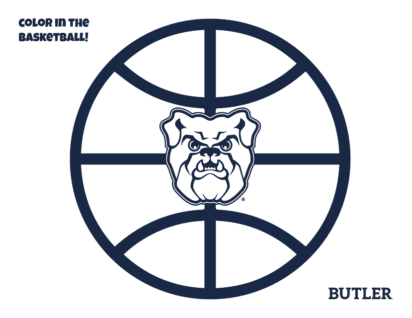 Basketball Coloring Page featuring the Butler basketball team