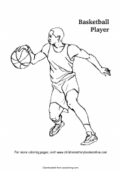 Document preview: Basketball Player Coloring Page