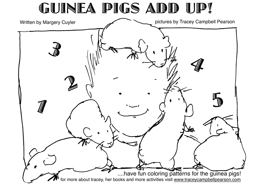 Cute Guinea Pigs Coloring Page