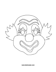 Document preview: Clown Face Mask Coloring Page