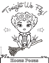 Document preview: Hocus Pocus Witch Coloring Page