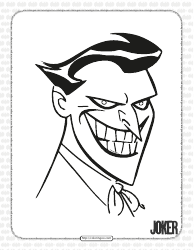 Document preview: Batman Coloring Page - Joker
