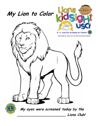 Document preview: Lion Coloring Card