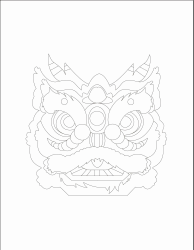 Document preview: Chinese Dragon Face Mask Coloring Page
