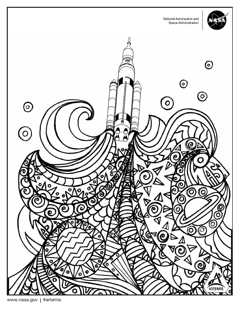 NASA Coloring Page - Artemis Space Shuttle