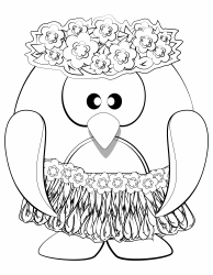 Document preview: Hawaiian Penguin Coloring Page