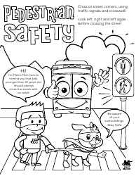 Document preview: Pedestrian Safety Coloring Page