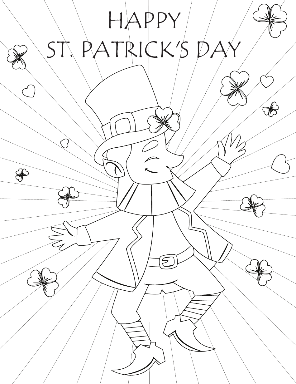 St. Patrick's Day Dance Coloring Page - Printable Image Preview