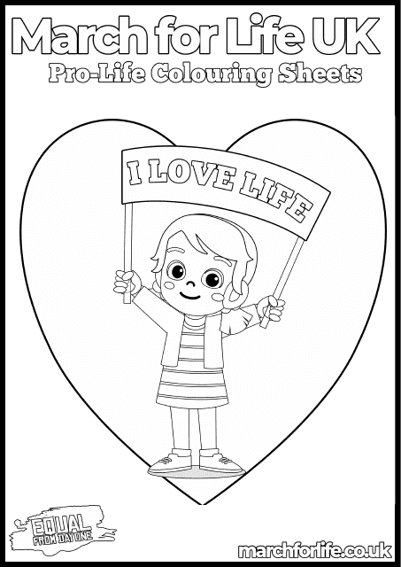 Pro-Life March Colouring Sheet