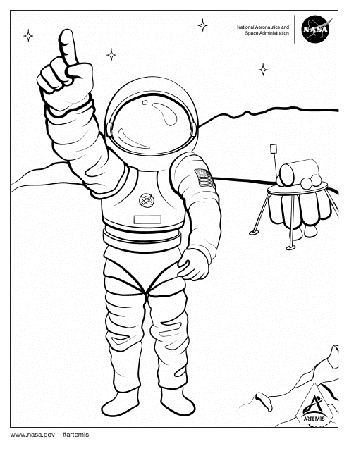 NASA Astronaut Coloring Page Image - Printable Document for Kids