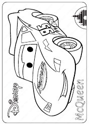 Document preview: Disney Cars Coloring Page - Lightning
