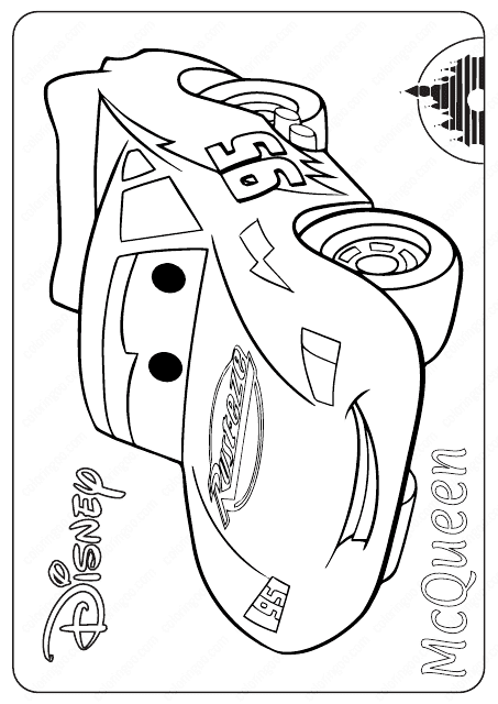 Disney Cars Coloring Page - Lightning
