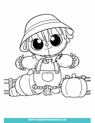 Document preview: Cute Scarecrow Coloring Page