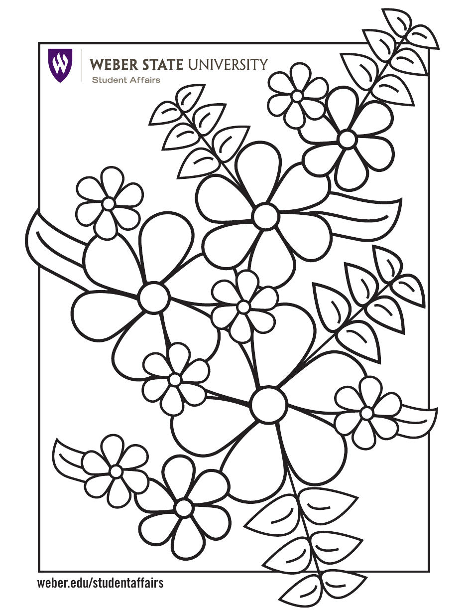 Floral Collage Coloring Page - Preview Image