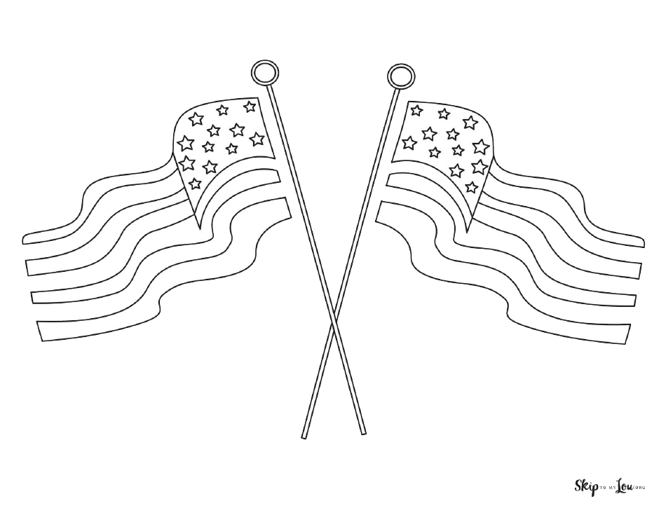 Two flags coloring page - printable document