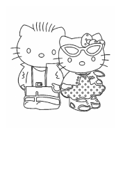 Document preview: Hello Kitty Couple Coloring Page