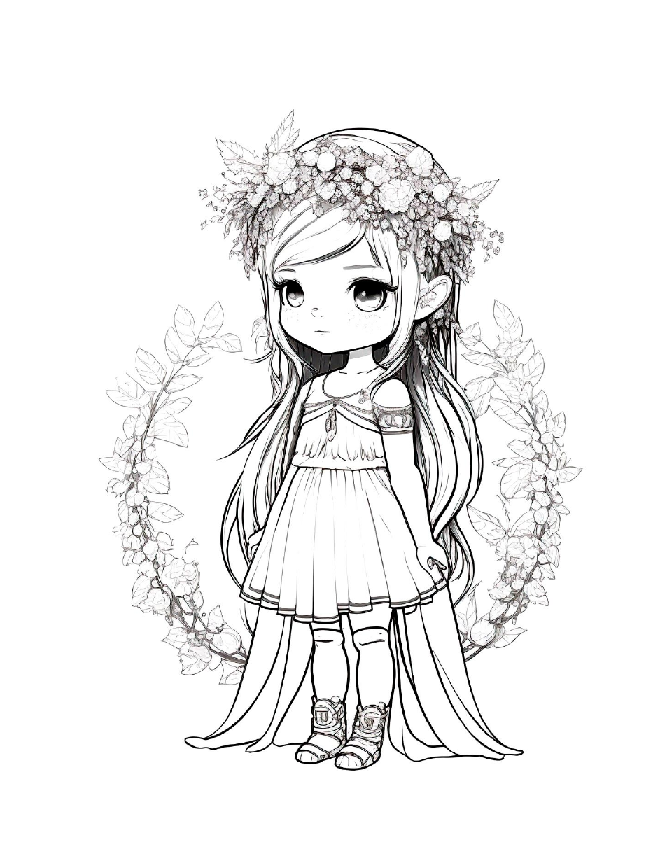 Cute Girl Coloring Page