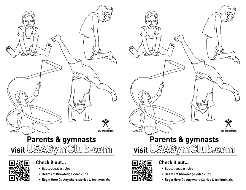Gymnast kids coloring page preview