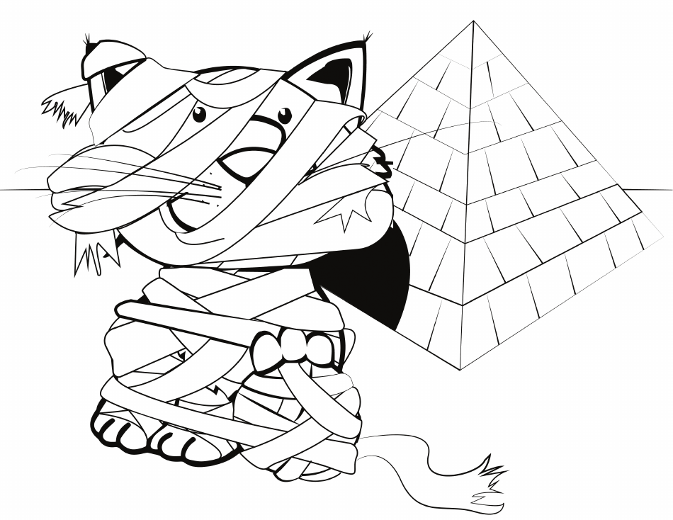 Cat Mummy Coloring Page Image Preview